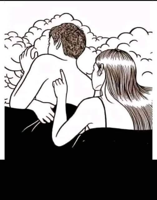 Pareja abrazándose de espaldas